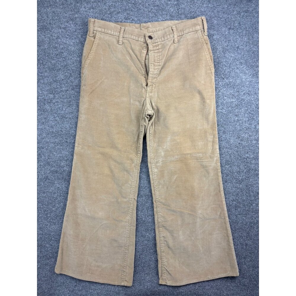 Vintage Levi's Wide Leg Flare Pants Women's W34 x L26 Corduroy High Rise Trouser - Picture 1 of 10